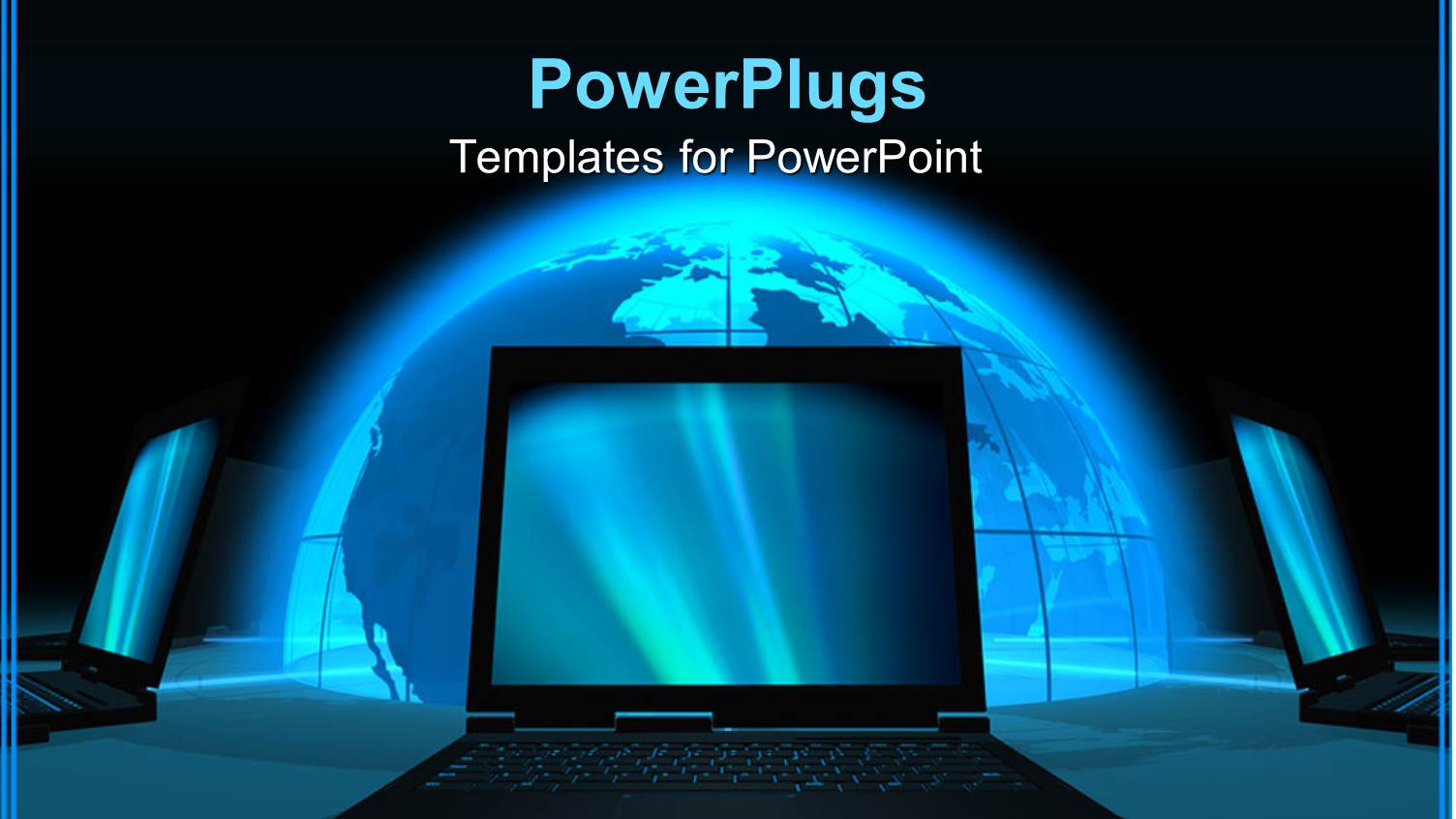 a Number of Laptops with a Globe in the Background