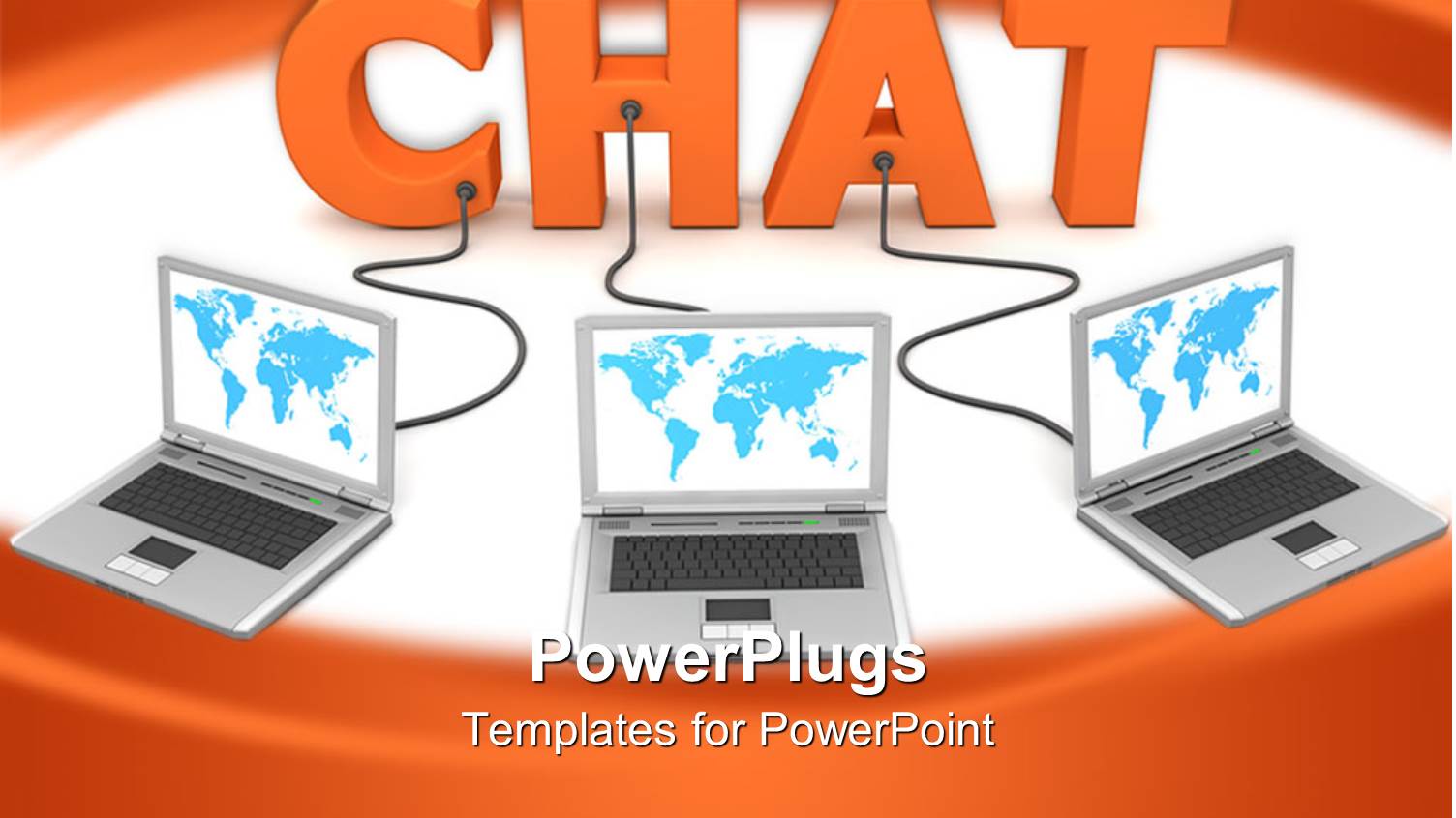 a Number of Laptops with the Word Chat in the Background