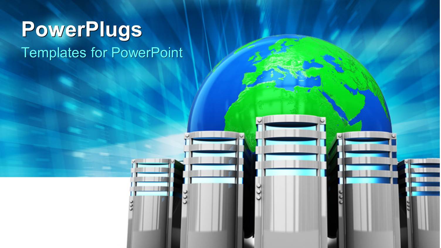 a Number of Machines with a Globe in the Background