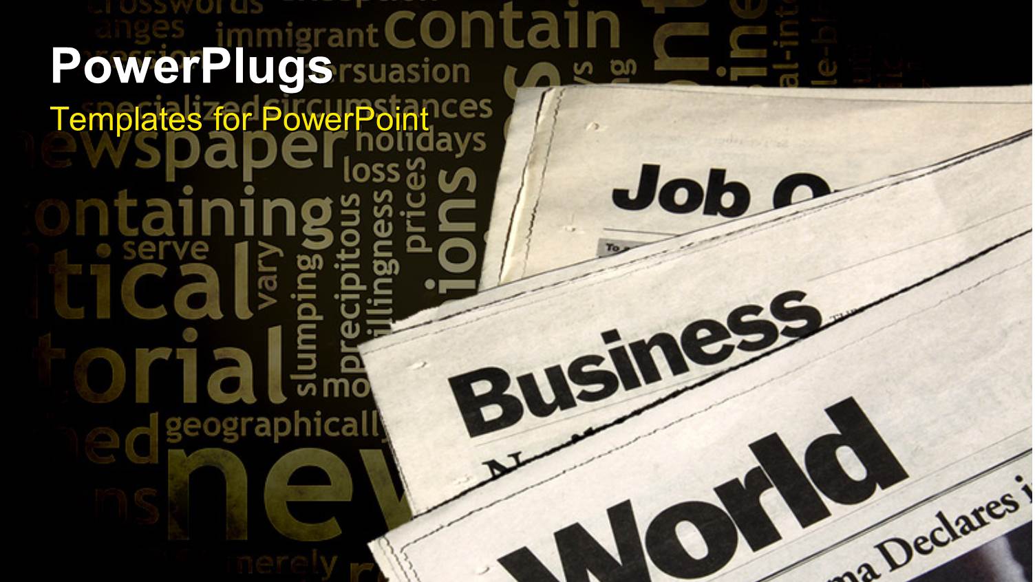 a Number of Newspapers with Various Words in the Background