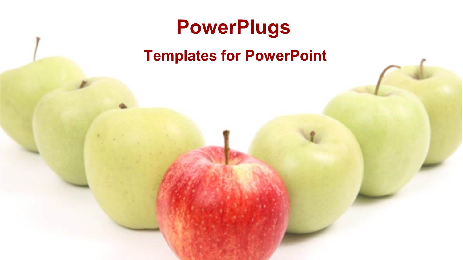 a Number O Green Apples with a Red Apple in Front