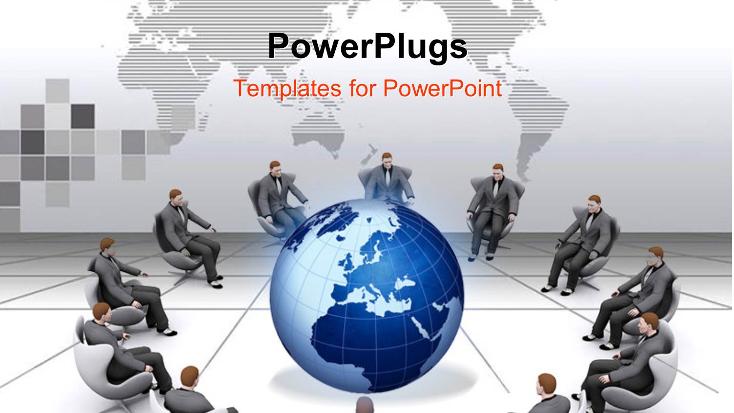 a Number of People on the Chairs with a Globe in the Middle