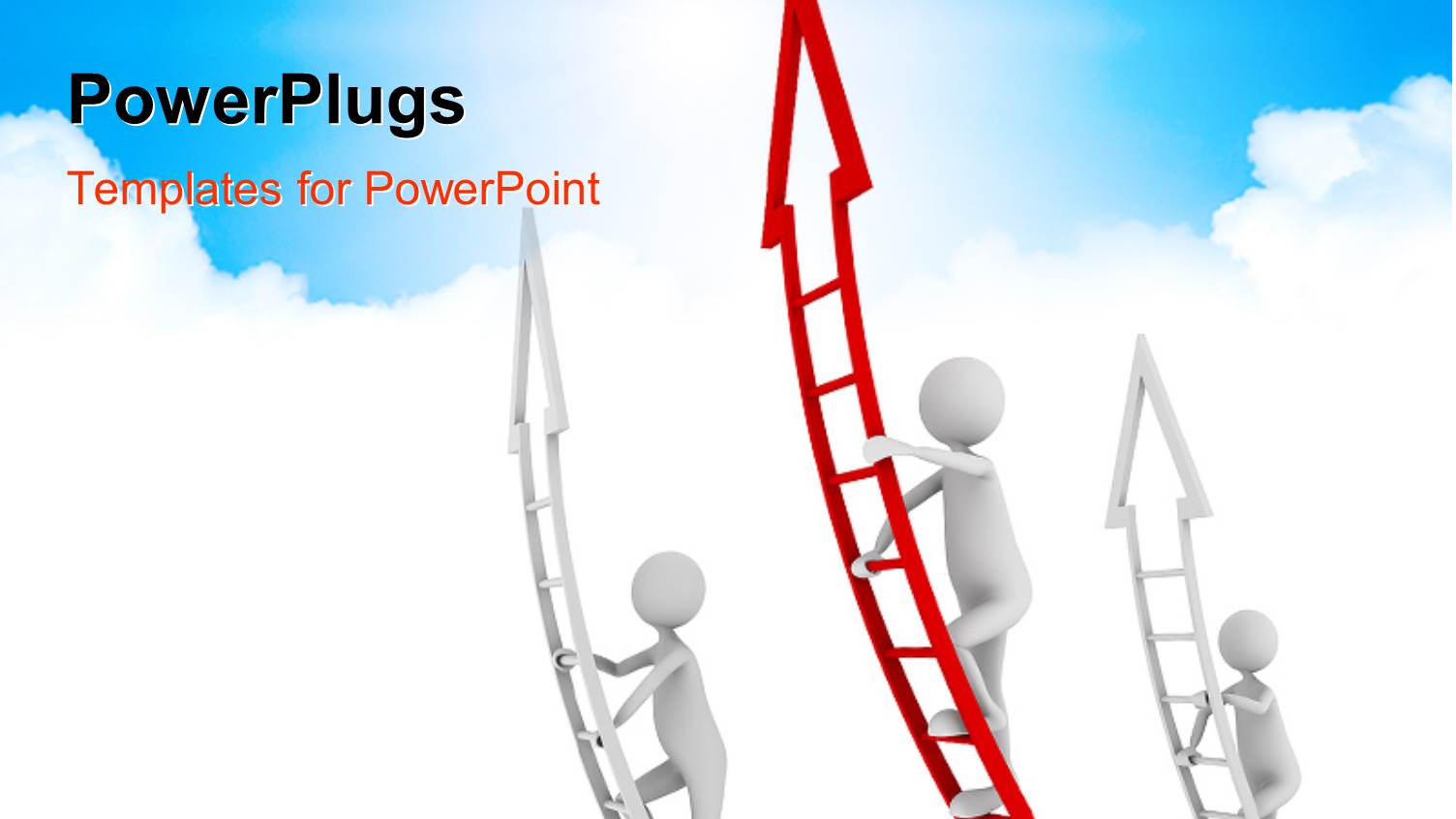 a Number of People Climbing the Arrows with Sky i the Background