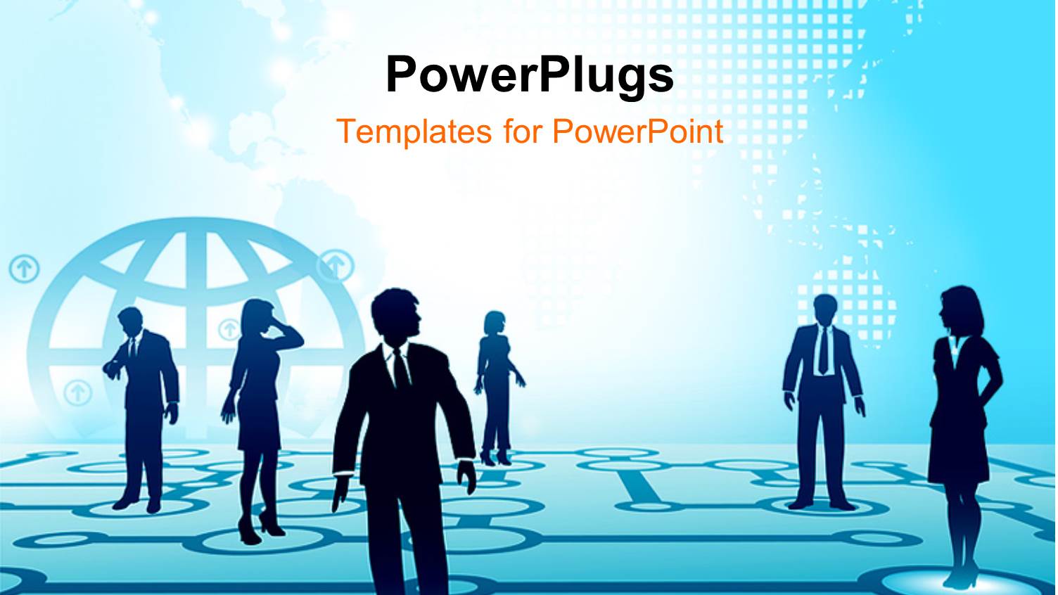 a Number of People with a Globe in the Background