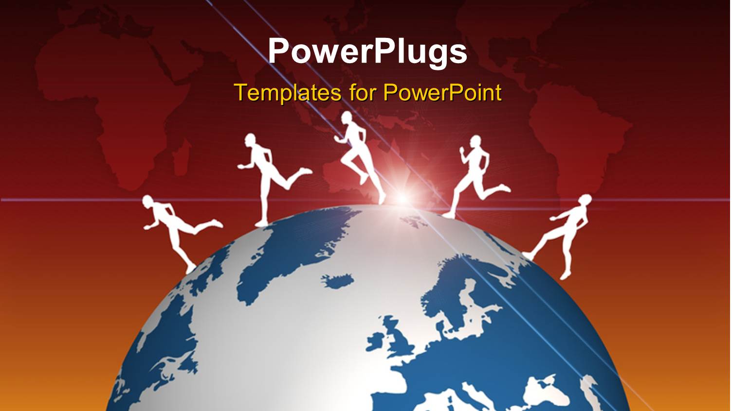 a Number of People on the Globe with Map in the Background