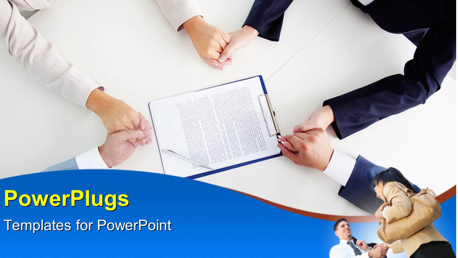 a Number of People Holding Each Others Hands Around a Contract