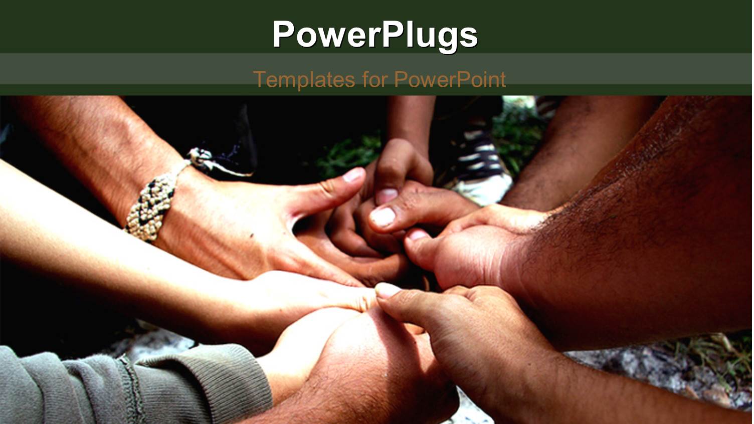 a Number of People Holding their Hands with Greenery in the Background