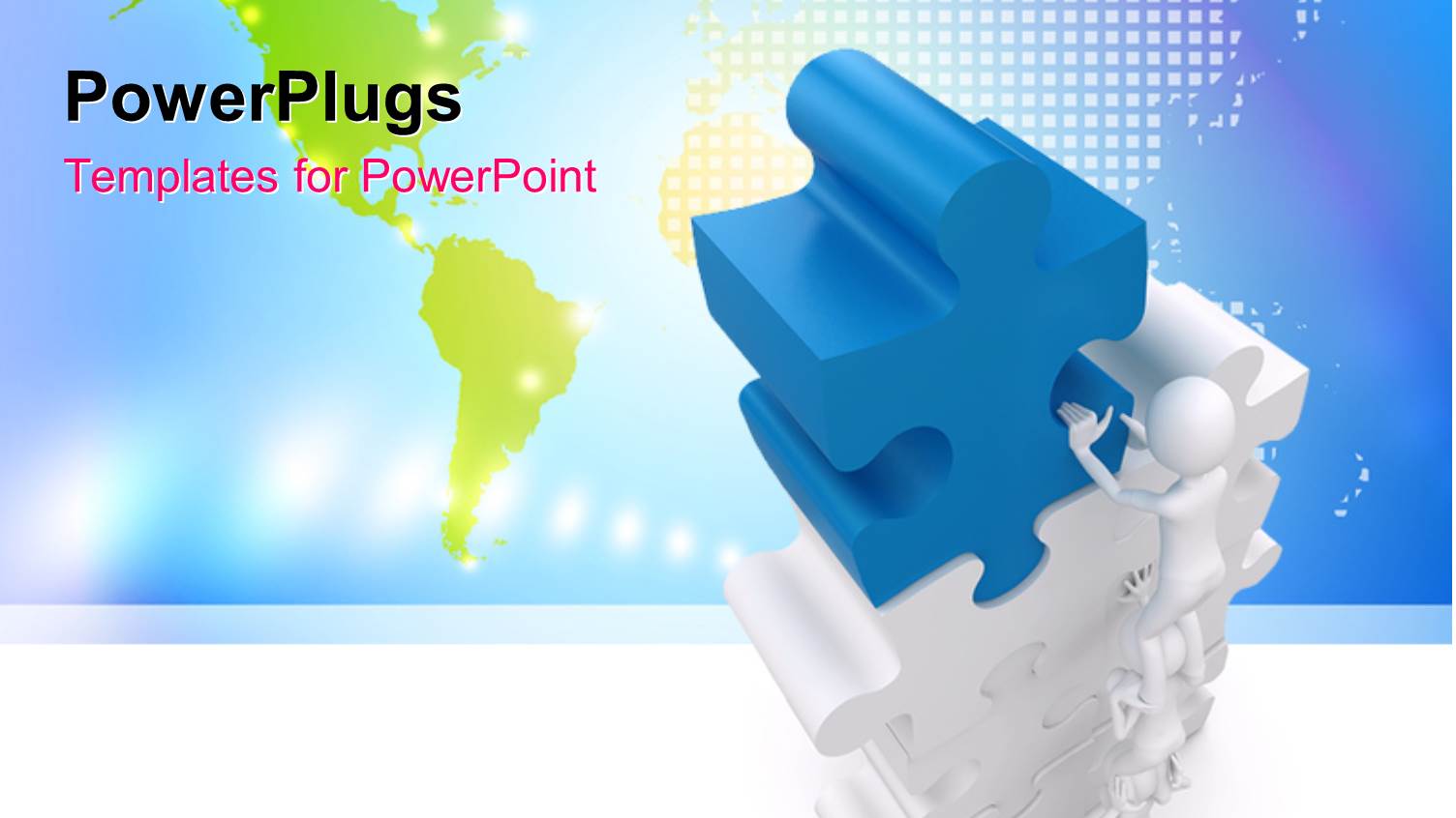 a Number of People Holding the Puzzle Tower with Map in the Background