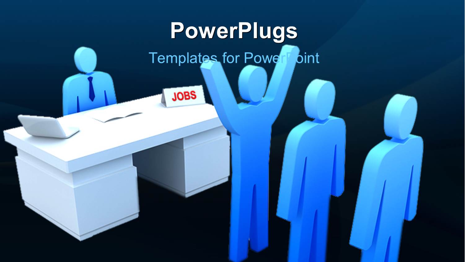 a Number of People with a Job Table with Bluish Background