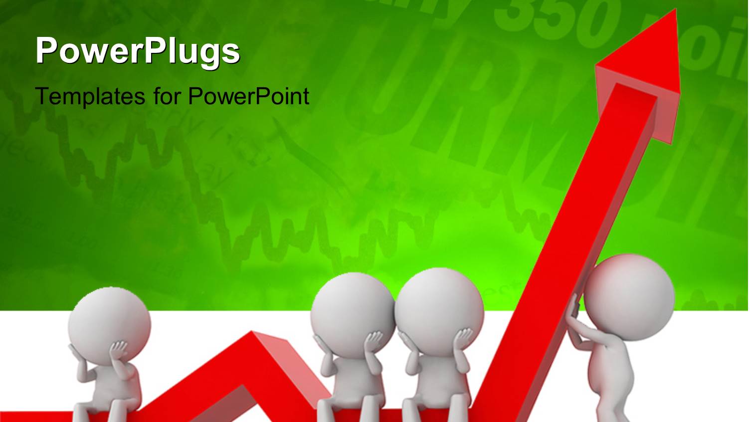 a Number of People Lifting the Growth Arrow with Greenish Background