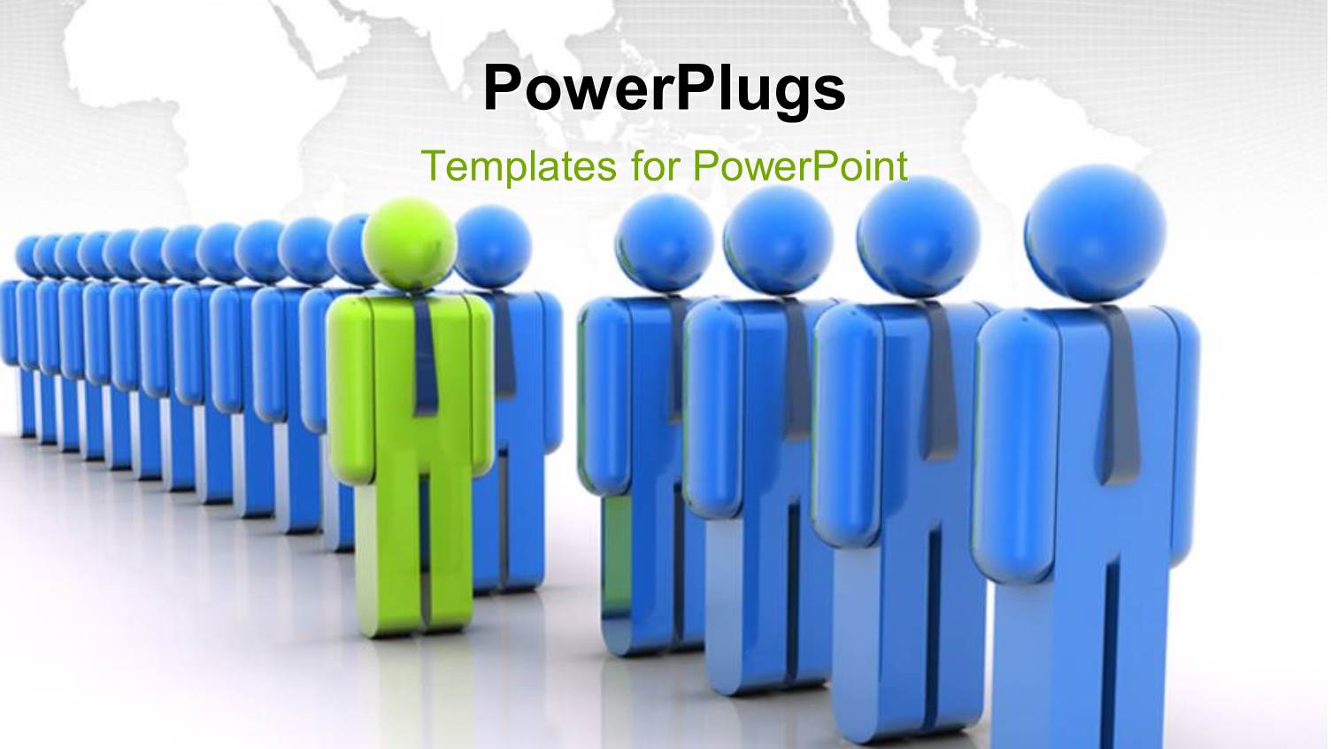 a Number of People in a Line with a Green One in Front of Line