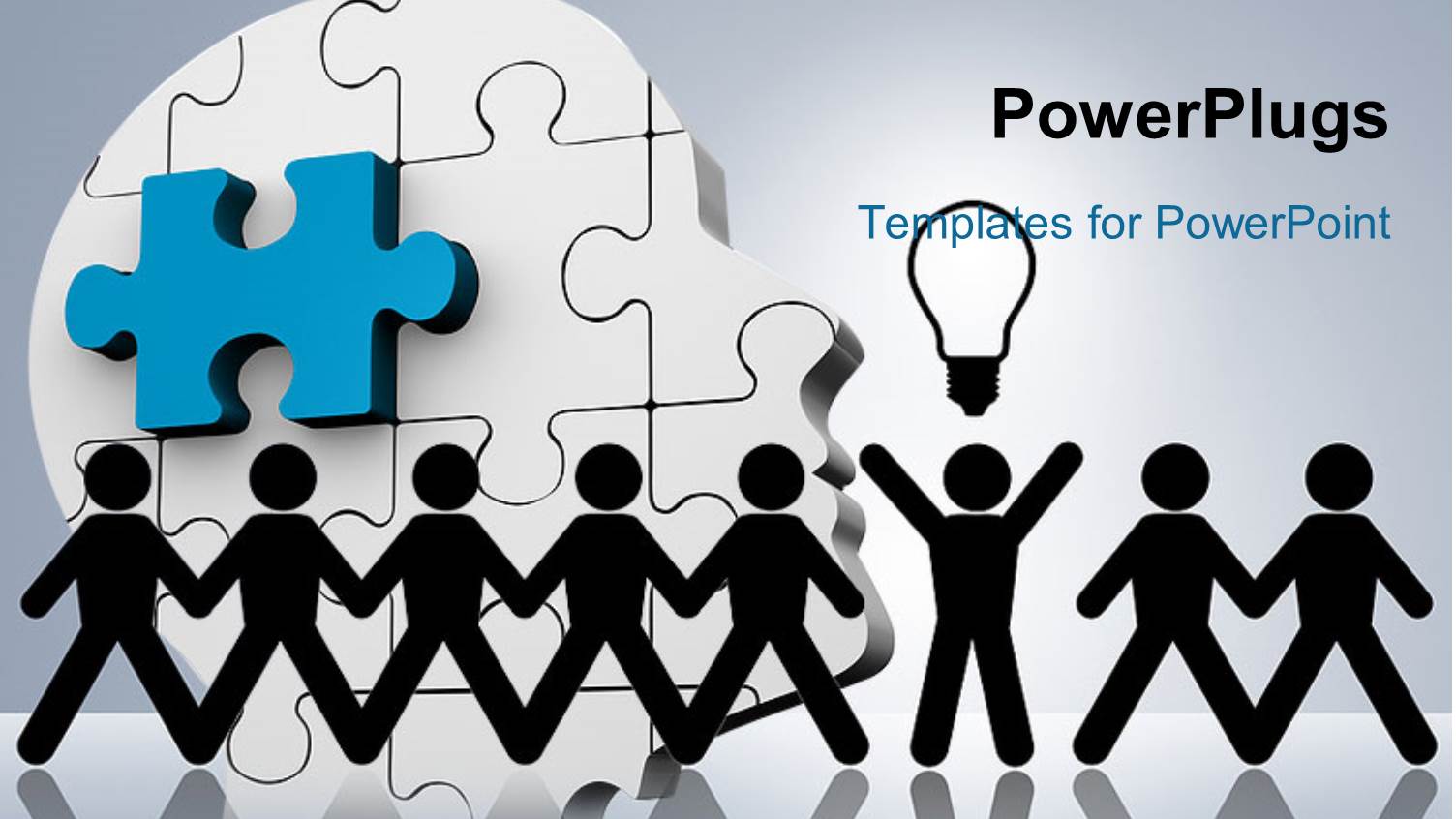 a Number of People in a Line with Puzzle in the Background