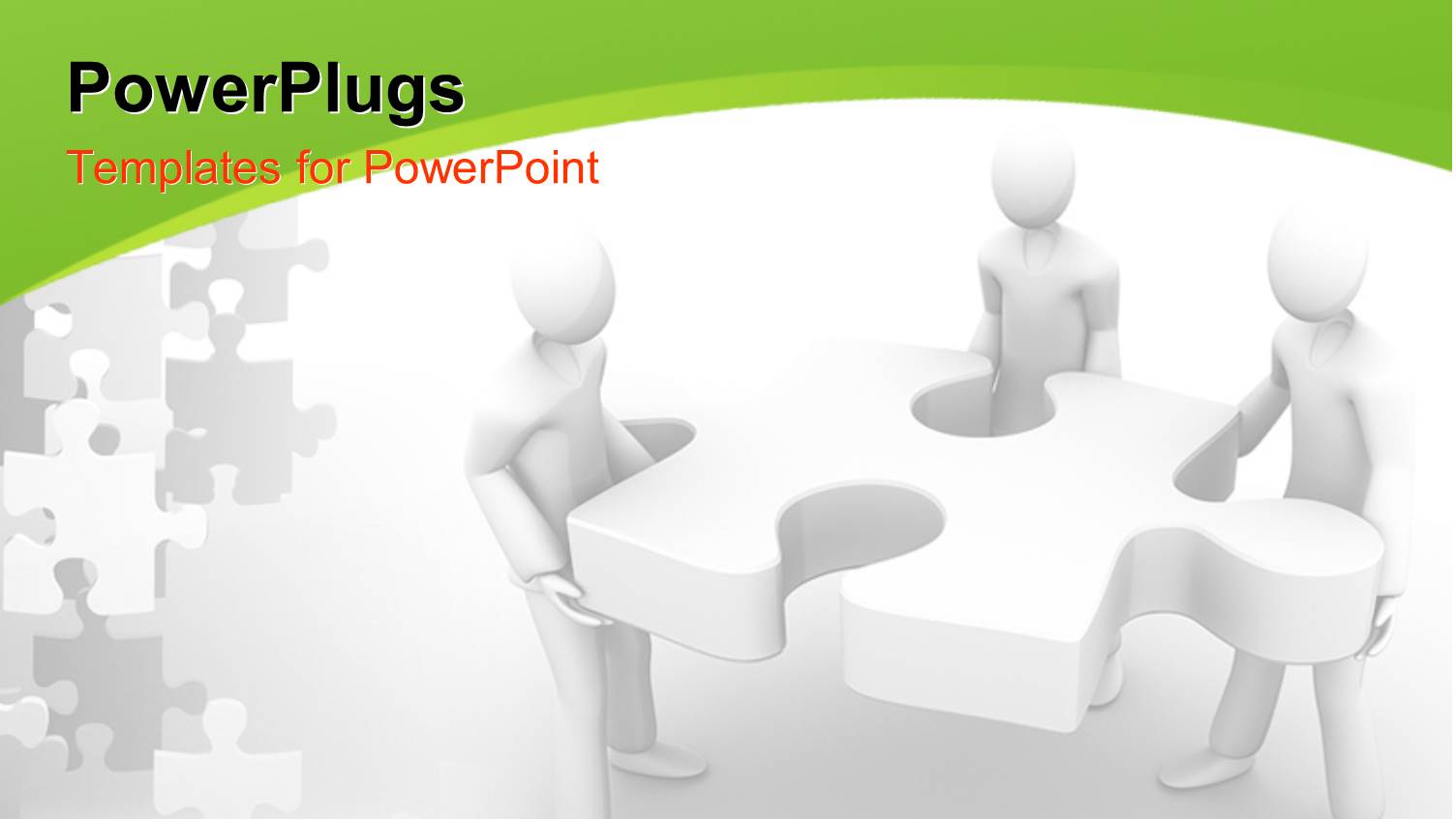 a Number of People with a Puzzle Piece and White Background