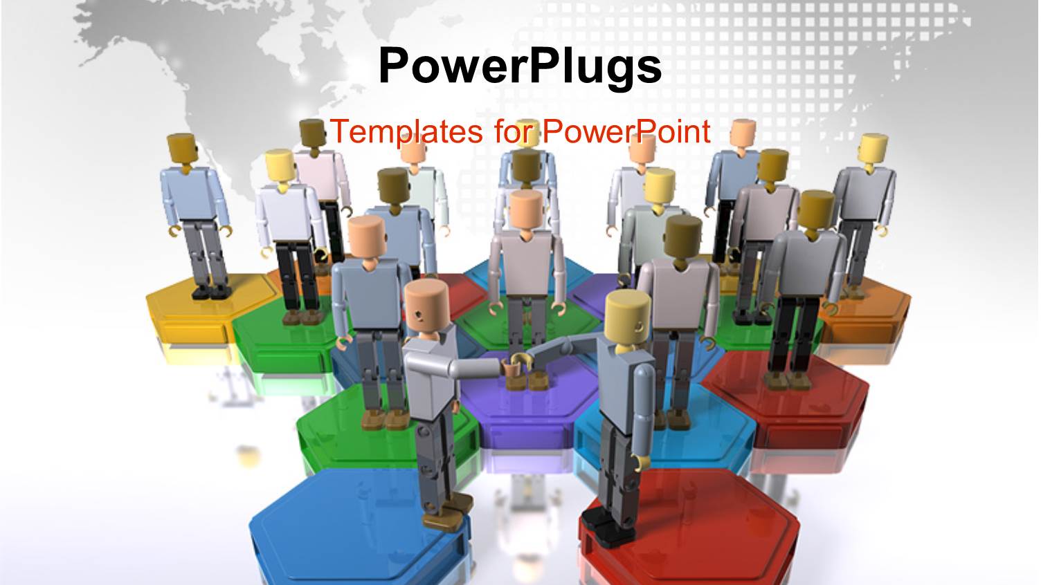 a Number of People Standing O Colorful Pieces with Map in the Background