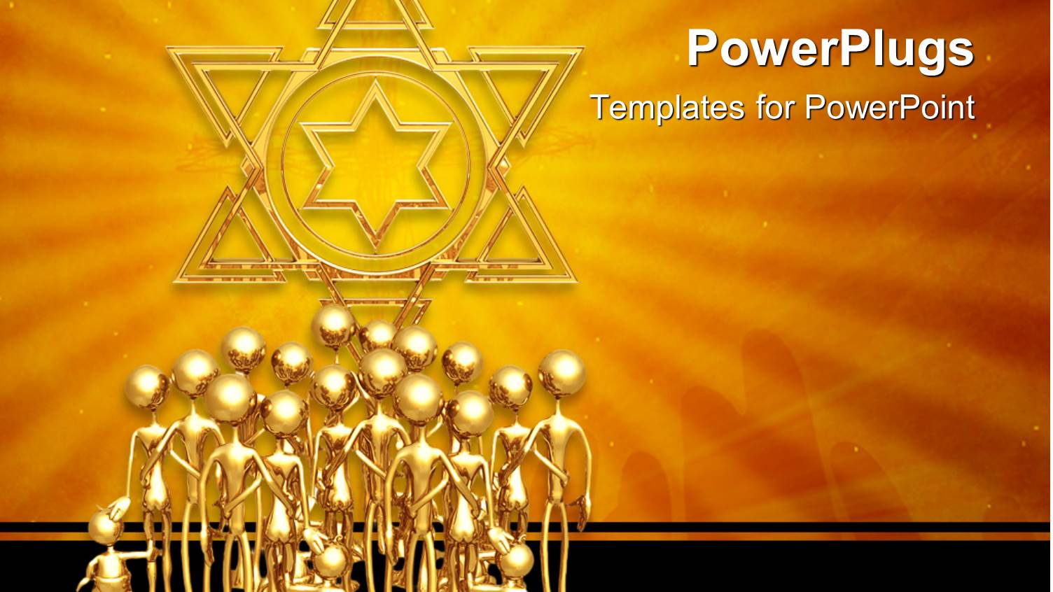 a Number of People Standing Together with Golden Background