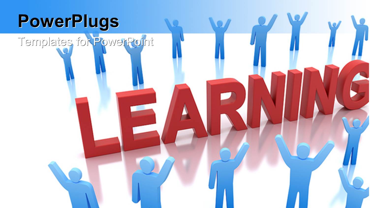 a Number of People the Word Learning with Bluish Background