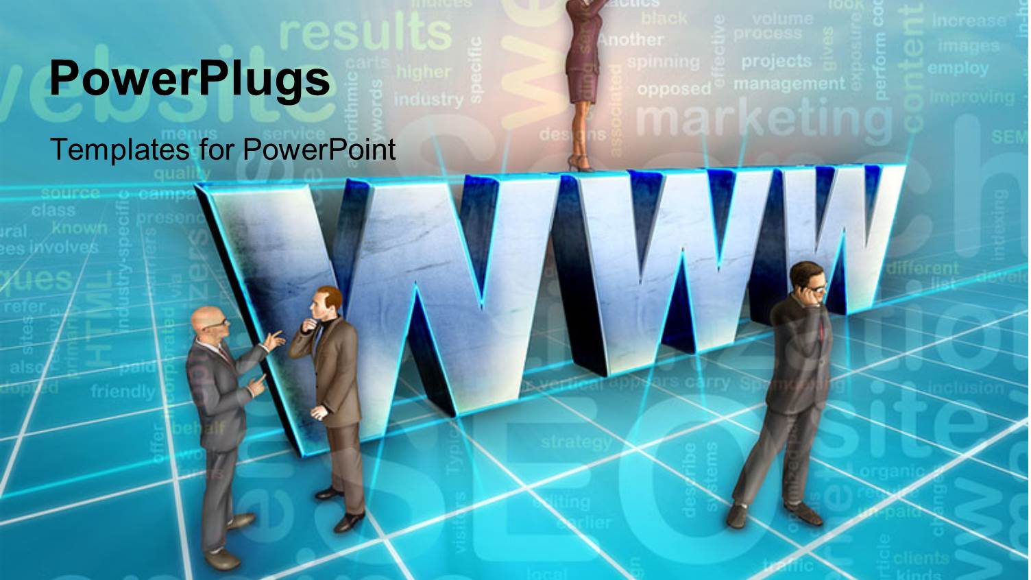 a Number of People with Words in Background