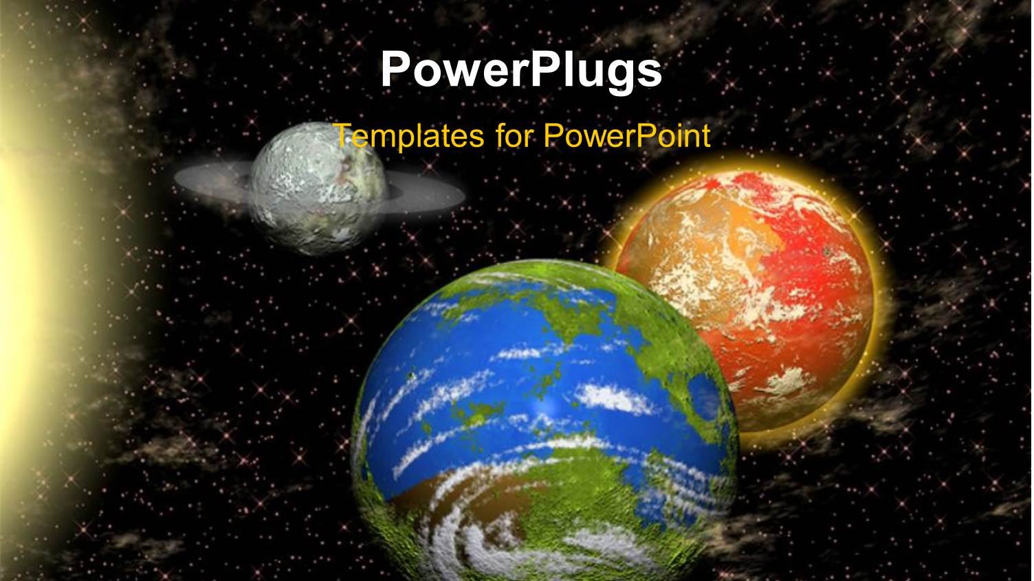 a Number of Planets with Stars in the Background