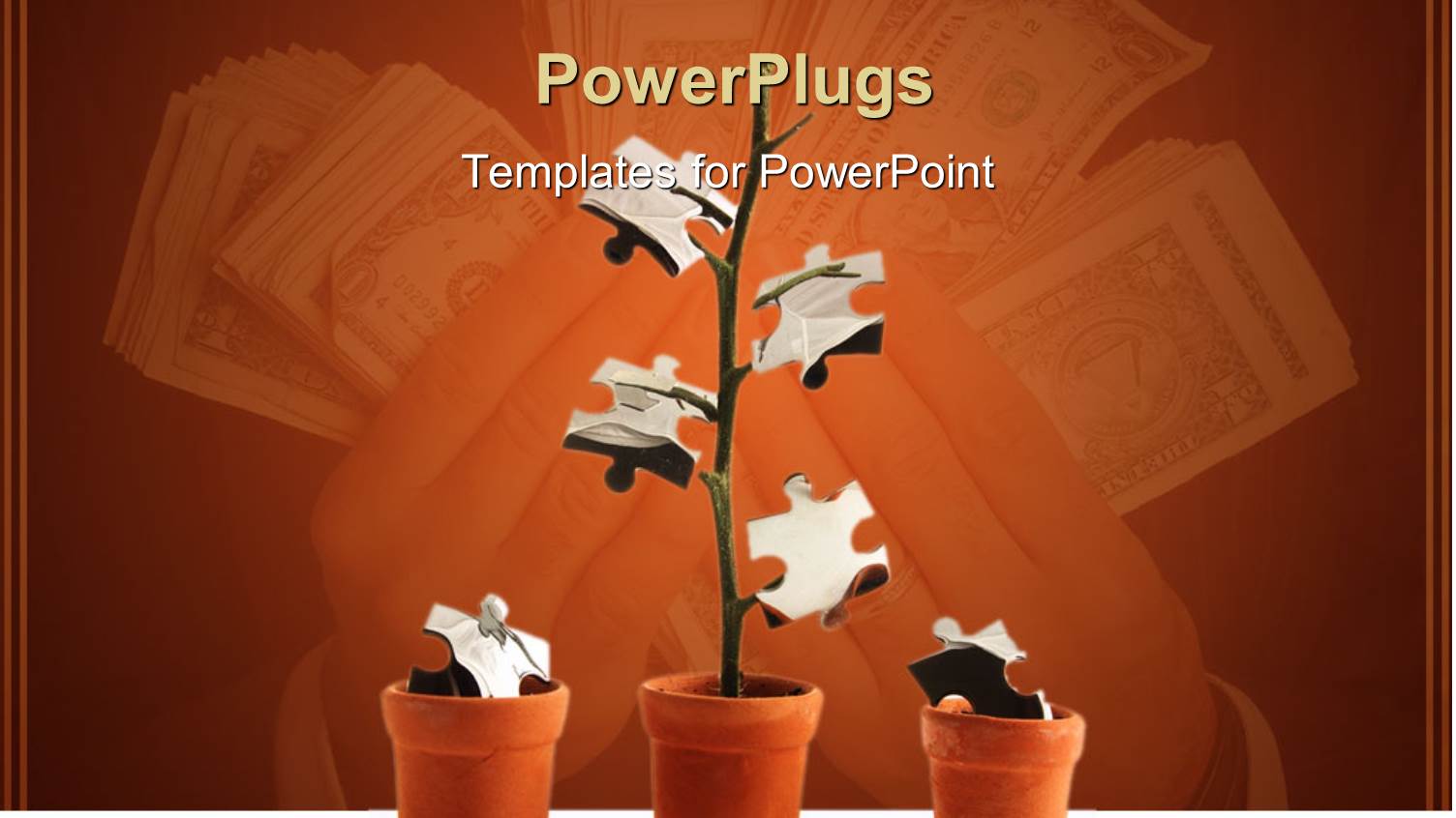 a Number of Pots with Puzzle Pieces as Flowers