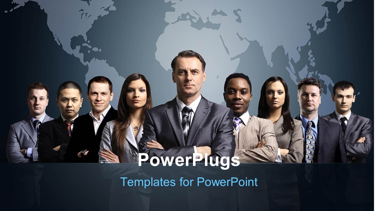 a Number of Professional People with Map of the Earth in the Background