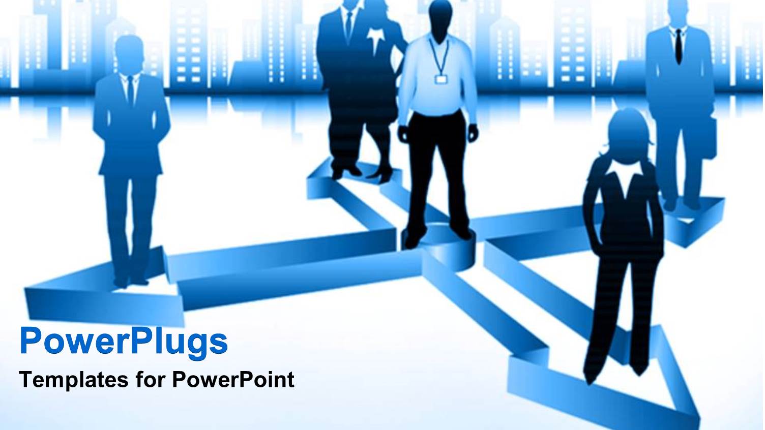 a Number of Professionals with Buildings in the Background