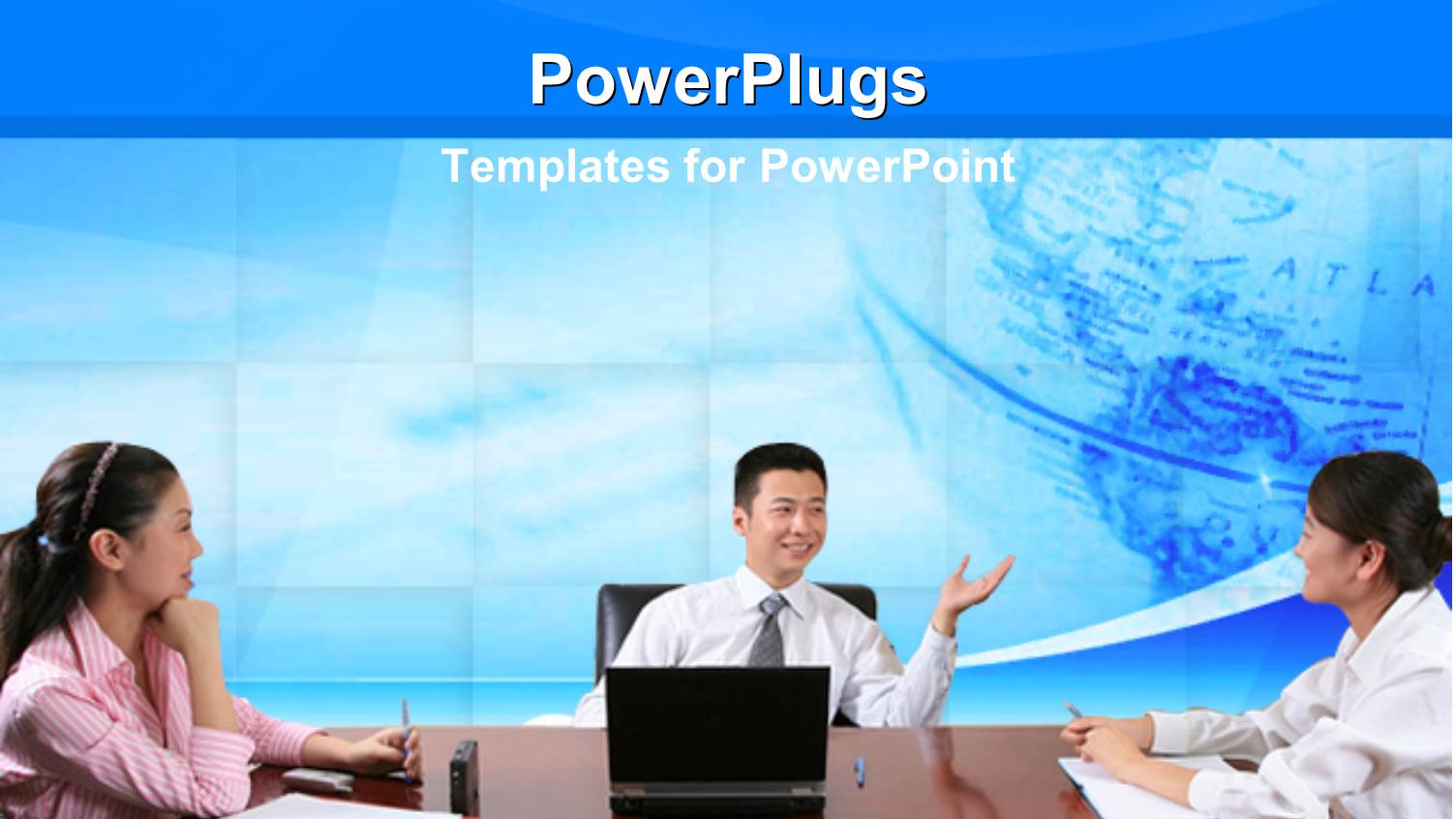 a Number of Professionals with Globe in the Background