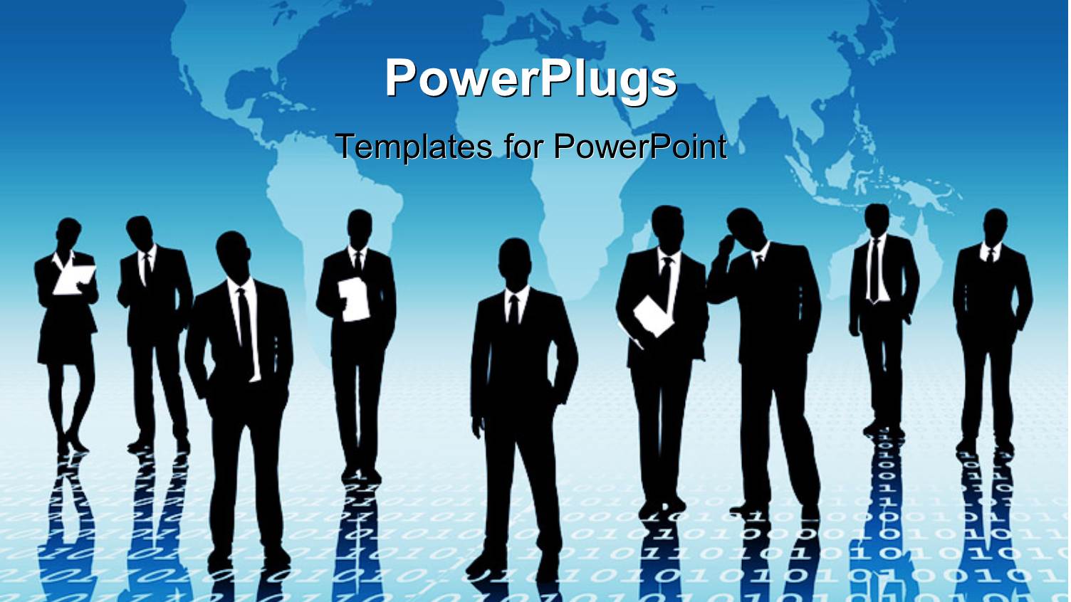 a Number of Professionals with Map of the Earth in Background