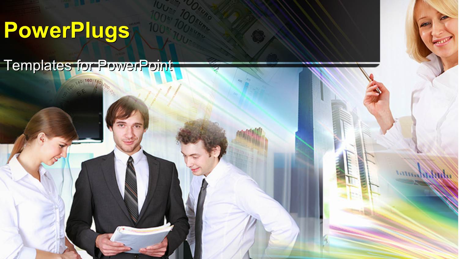 a Number of Professionals with Multicolored Background