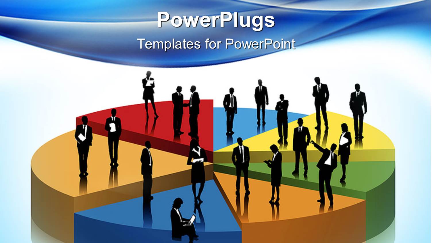 a Number of Professionals on a Pie Chart with Bluish Background