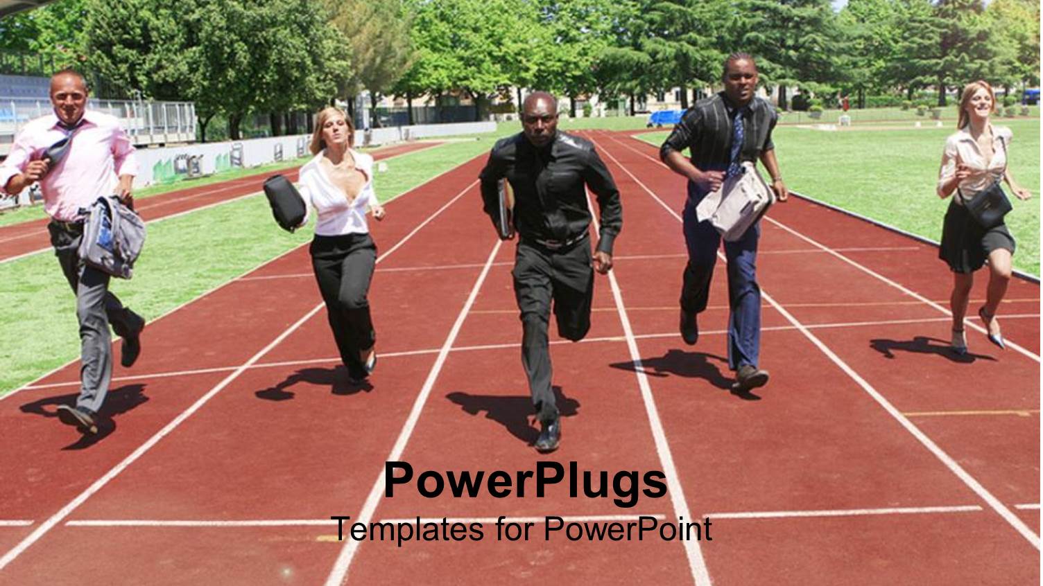 a Number of Professionals Running on the Track