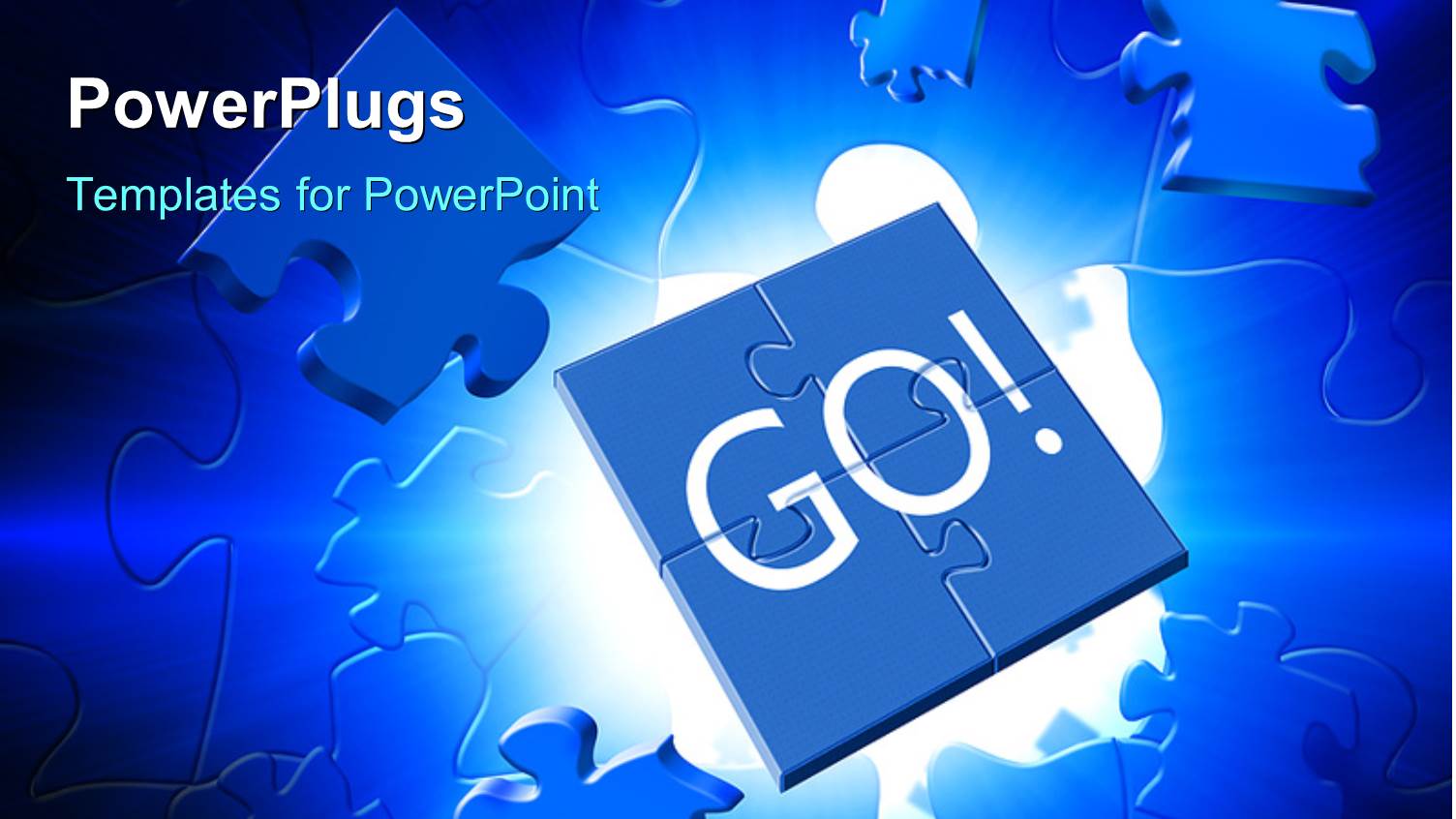 a Number of Puzzle Pieces with Bluish Background and Place for Text