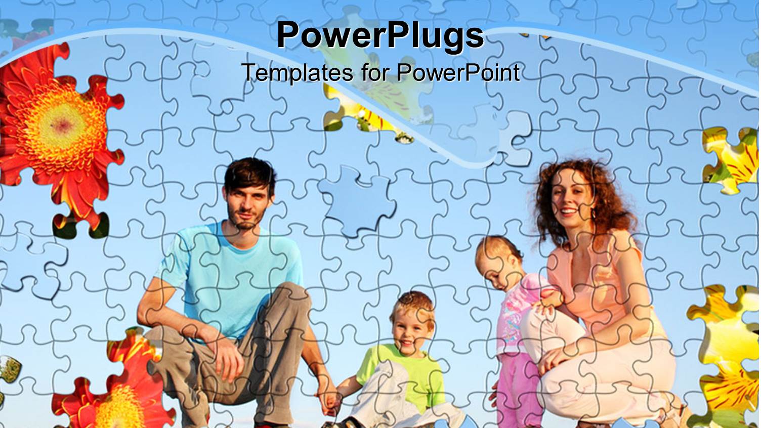 a Number of Puzzle Pieces Creating a Family Picture