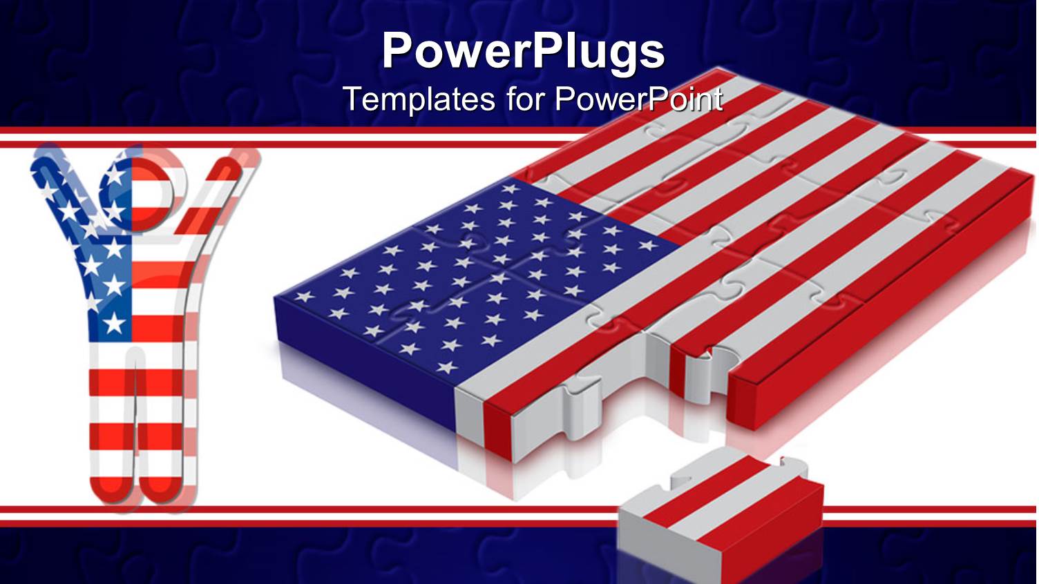 a Number of Puzzle Pieces Making the American Flag