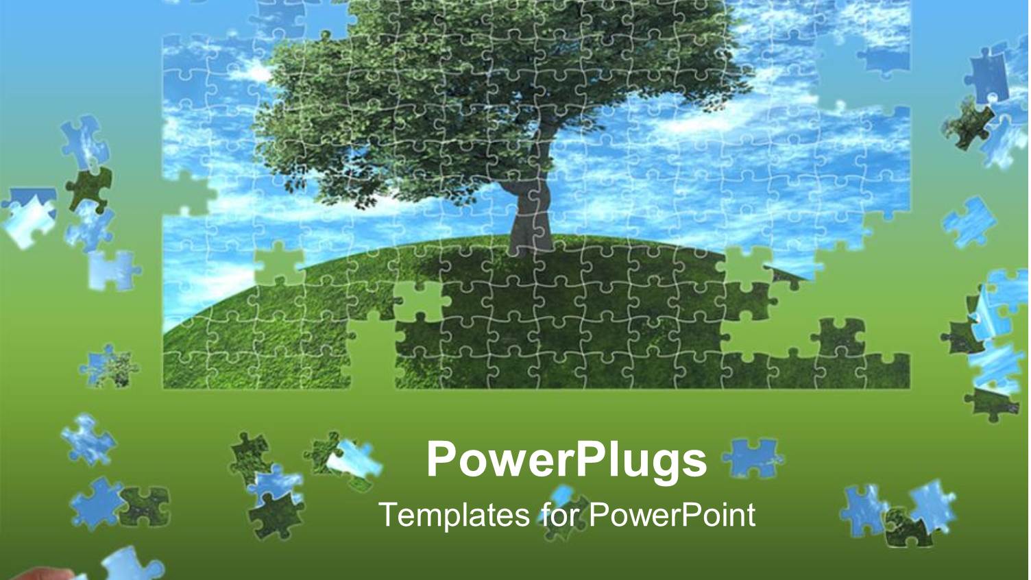 a Number of Puzzle Pieces Making a Beautiful Scenery