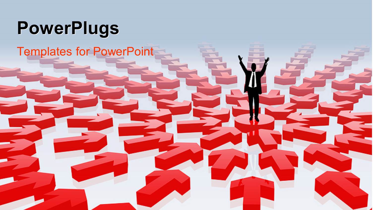 a Number of Red Arrows Pointing in the Same Direction Towards a Person