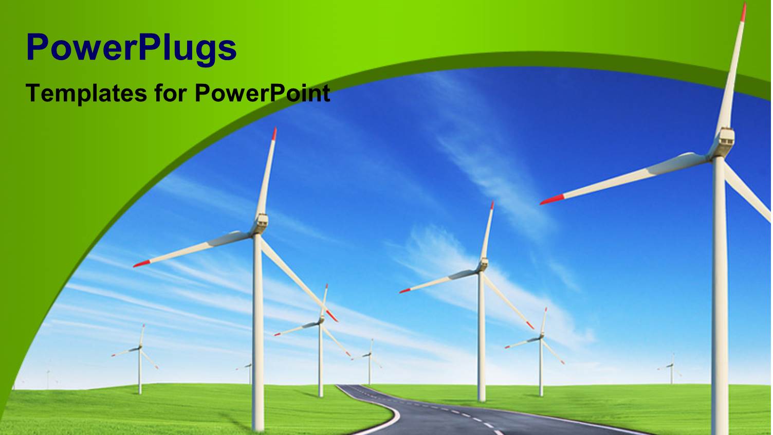 a Number Rof Windmills Along the Road with Sky in the Background