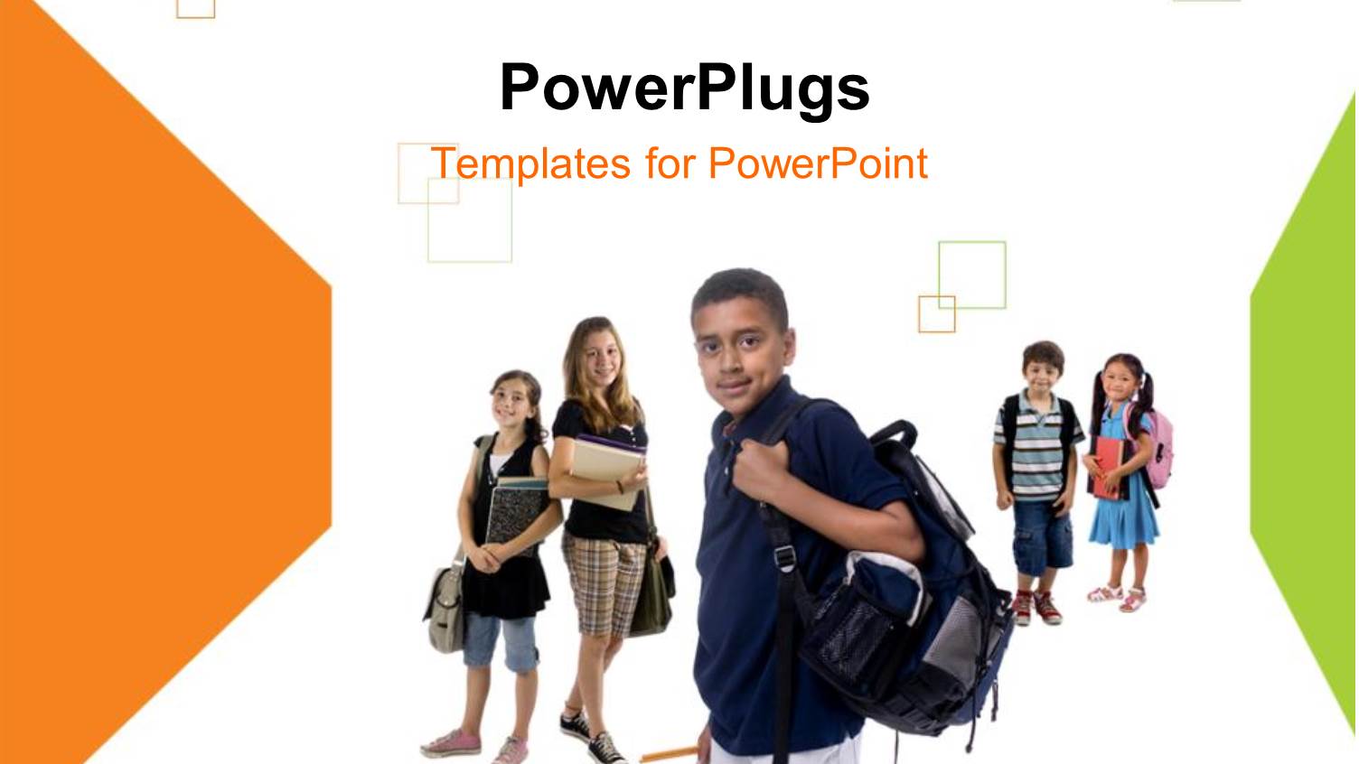 a Number of School Going Kids with White Background