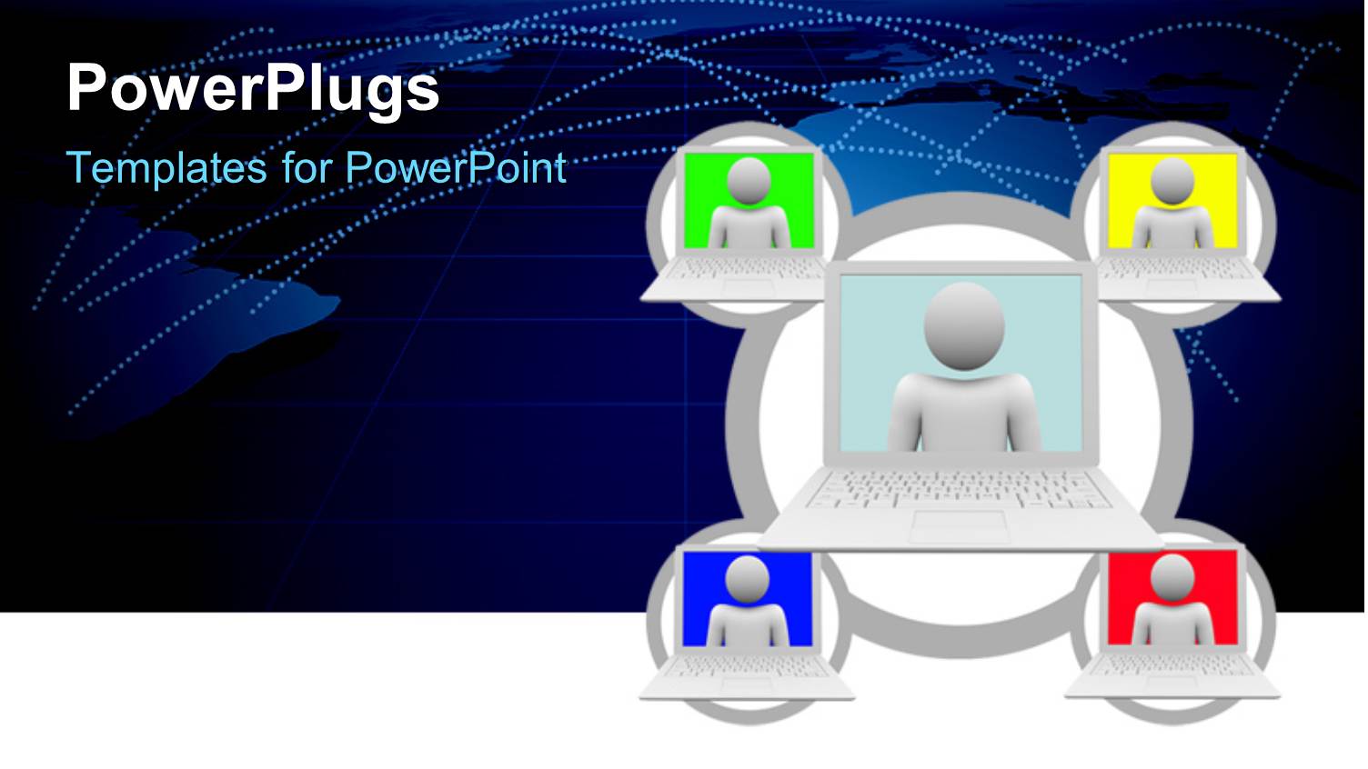 a Number of Screens with a Bluish Background