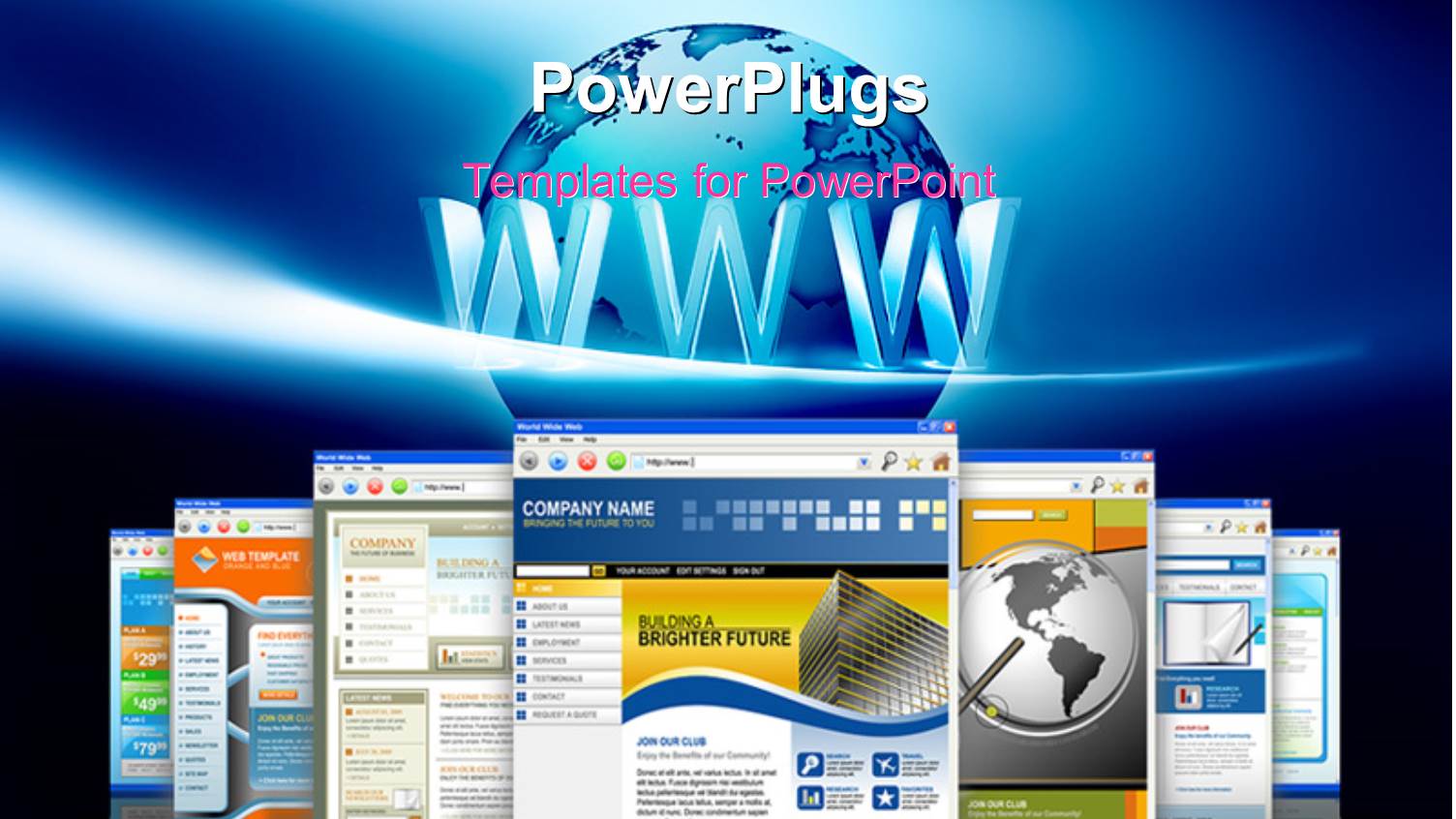 a Number of Screens with a Globe in the Background