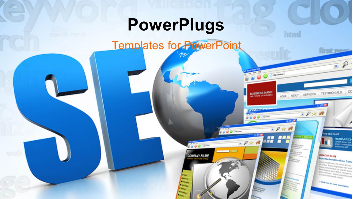 a Number of Screens with the Word SEO