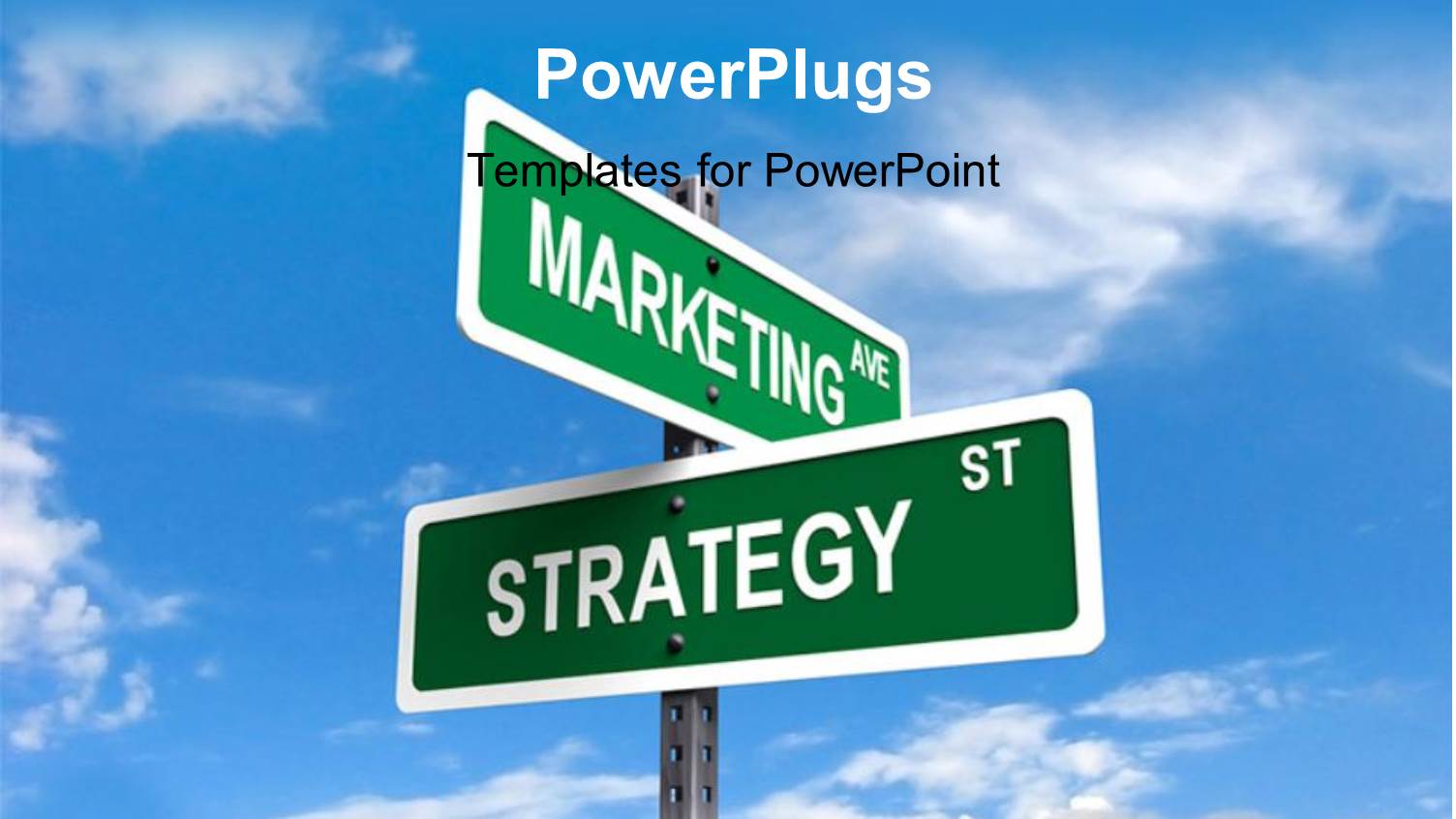 a Number of Signs with Clouds in the Background