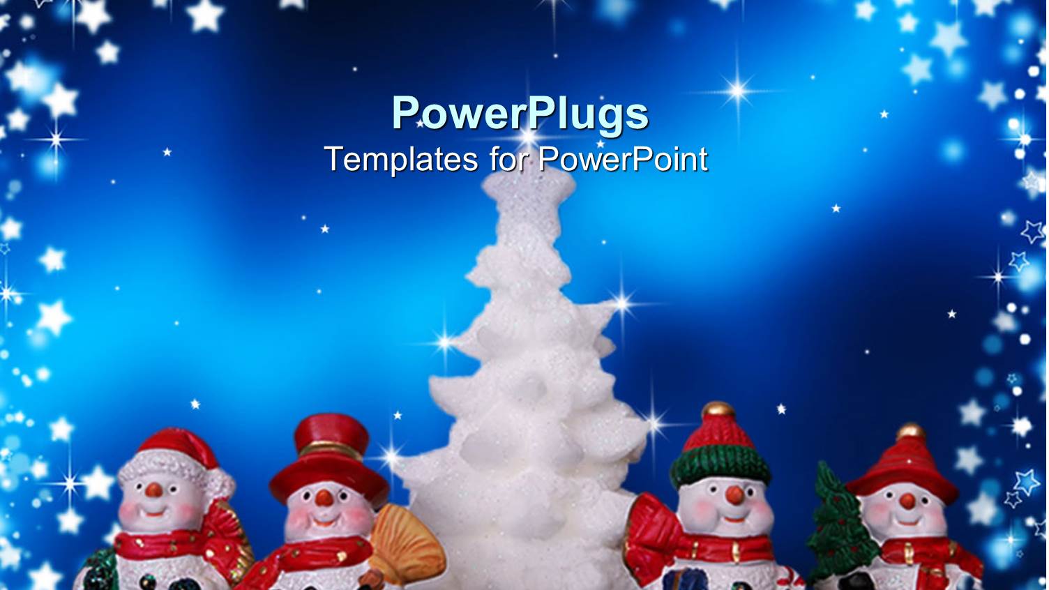 a Number of Snowmen with Christmas Tree