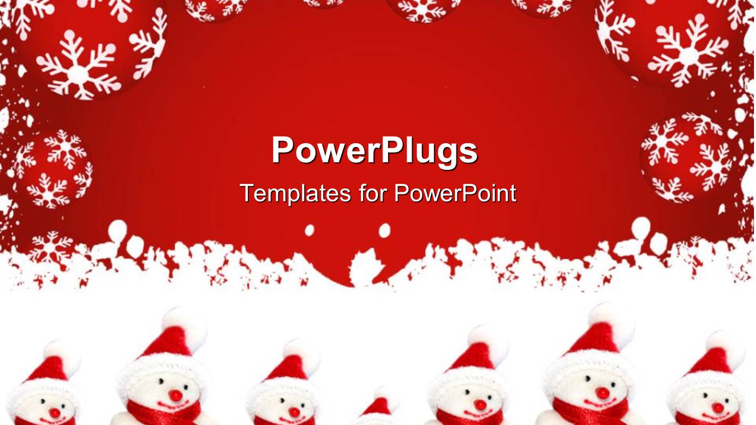 a Number of Snowmen with Red Background