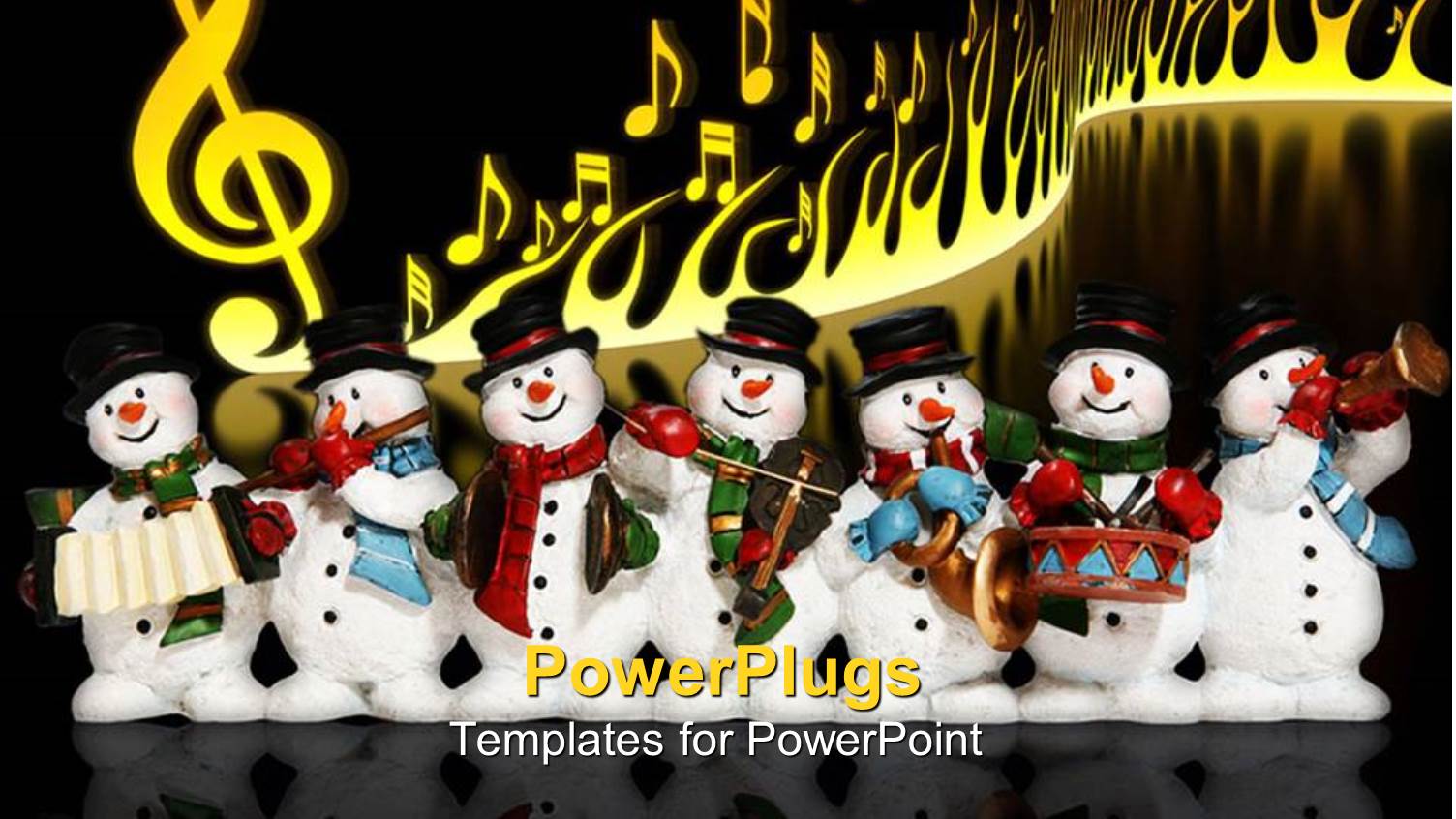 a Number of Snowmen Together Playing Music