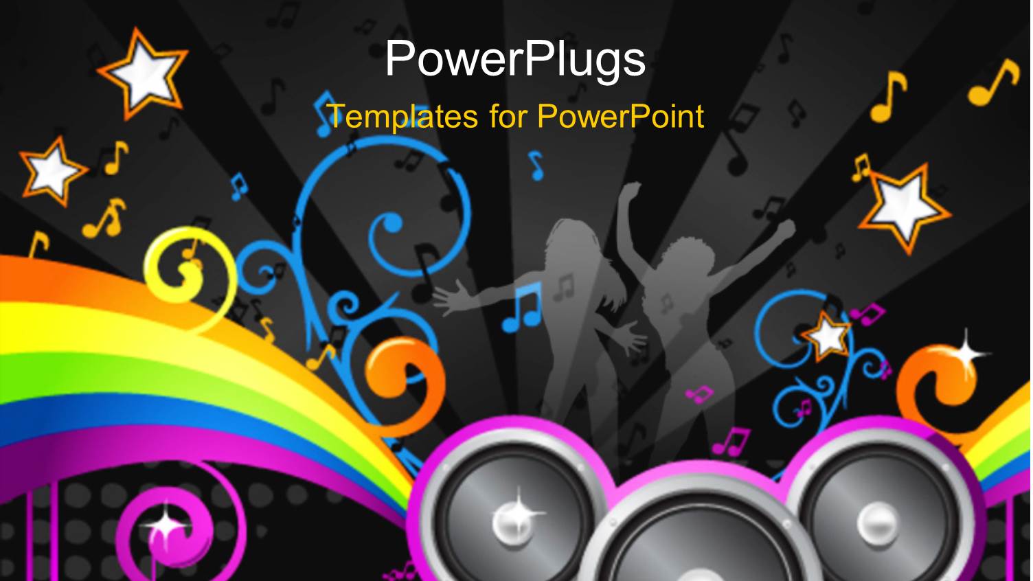 a Number of Speakers Along with Music Signs