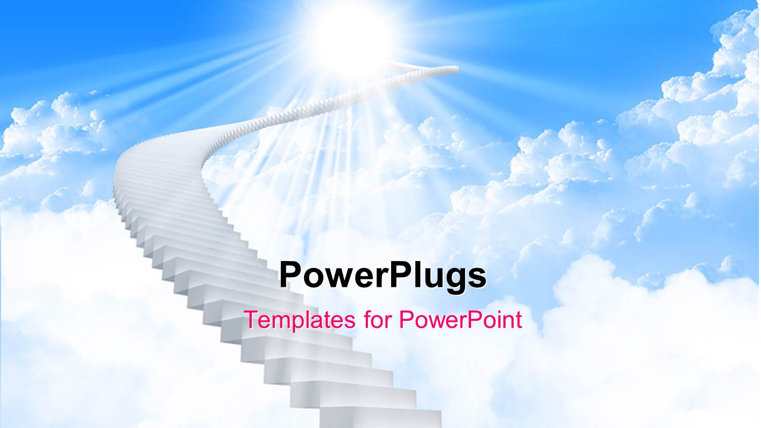 a Number of Stairs with Clouds in the Background