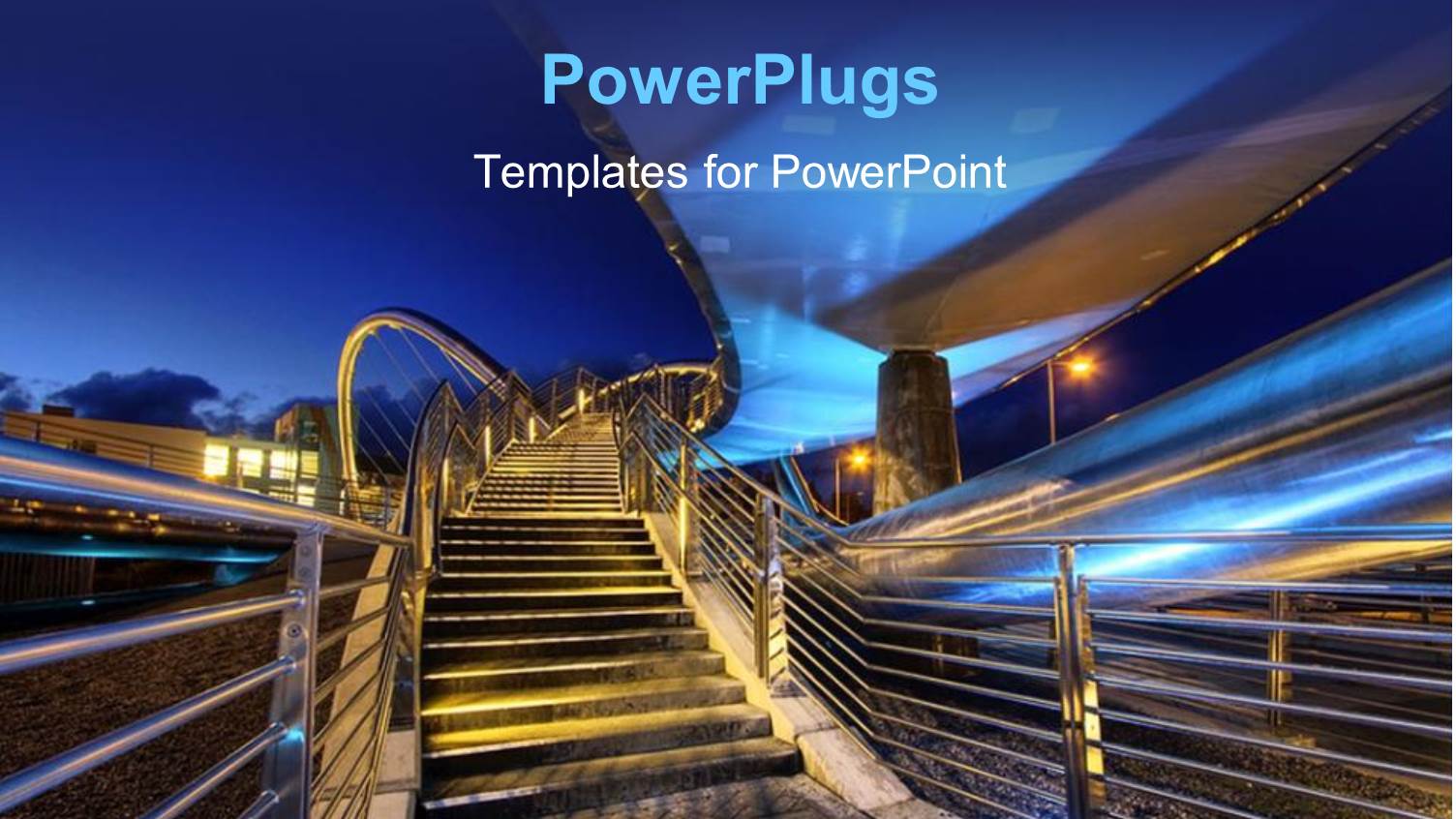 a Number of Stairs Going Upwards with Bluish Background