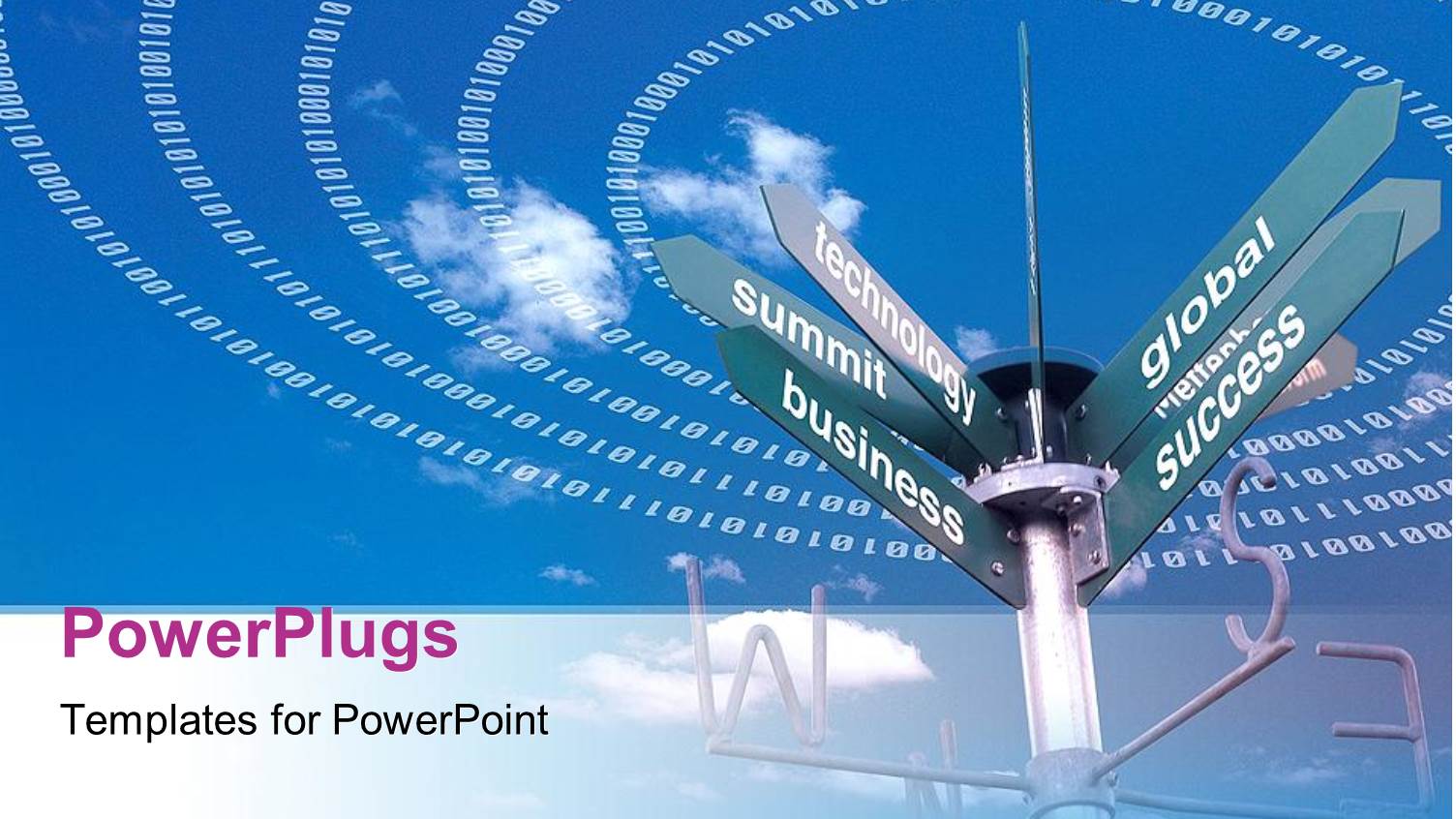 a Number of Street Signs with Binary Numbers Around them