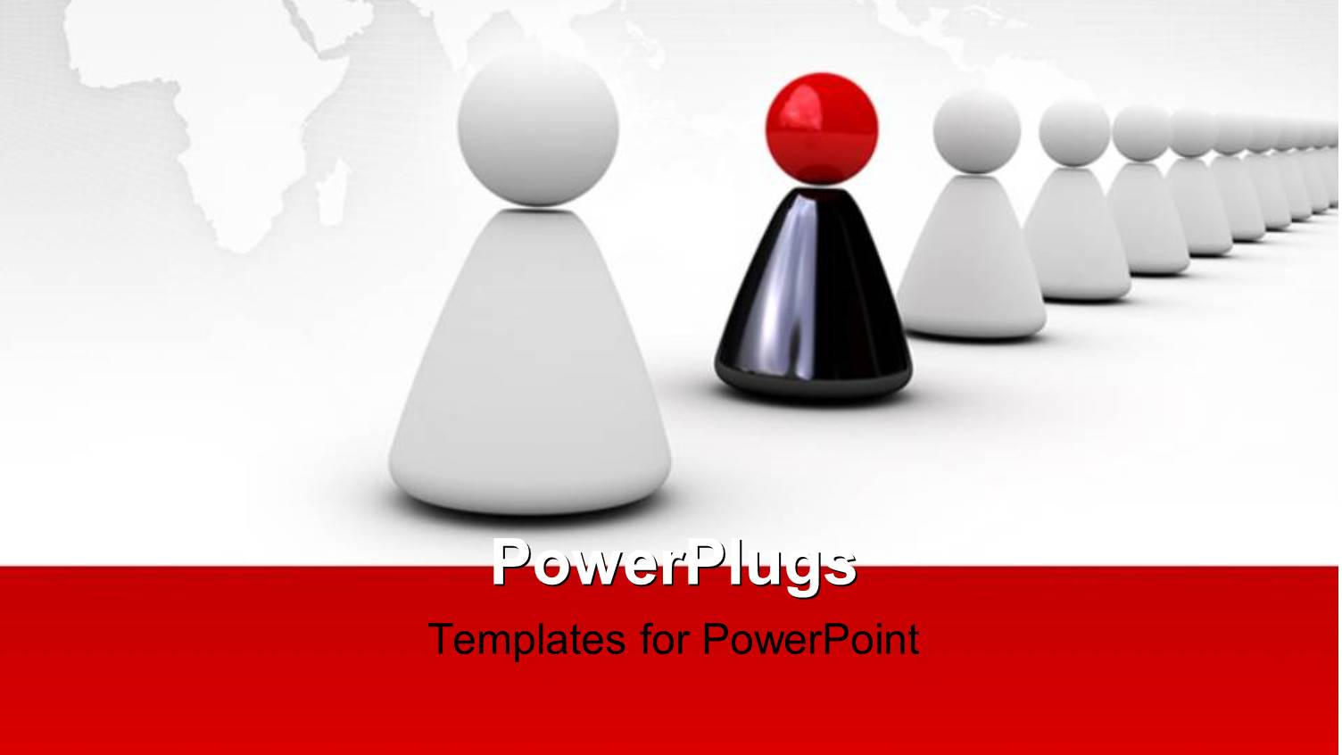 a Number of White Figures with  Colored One