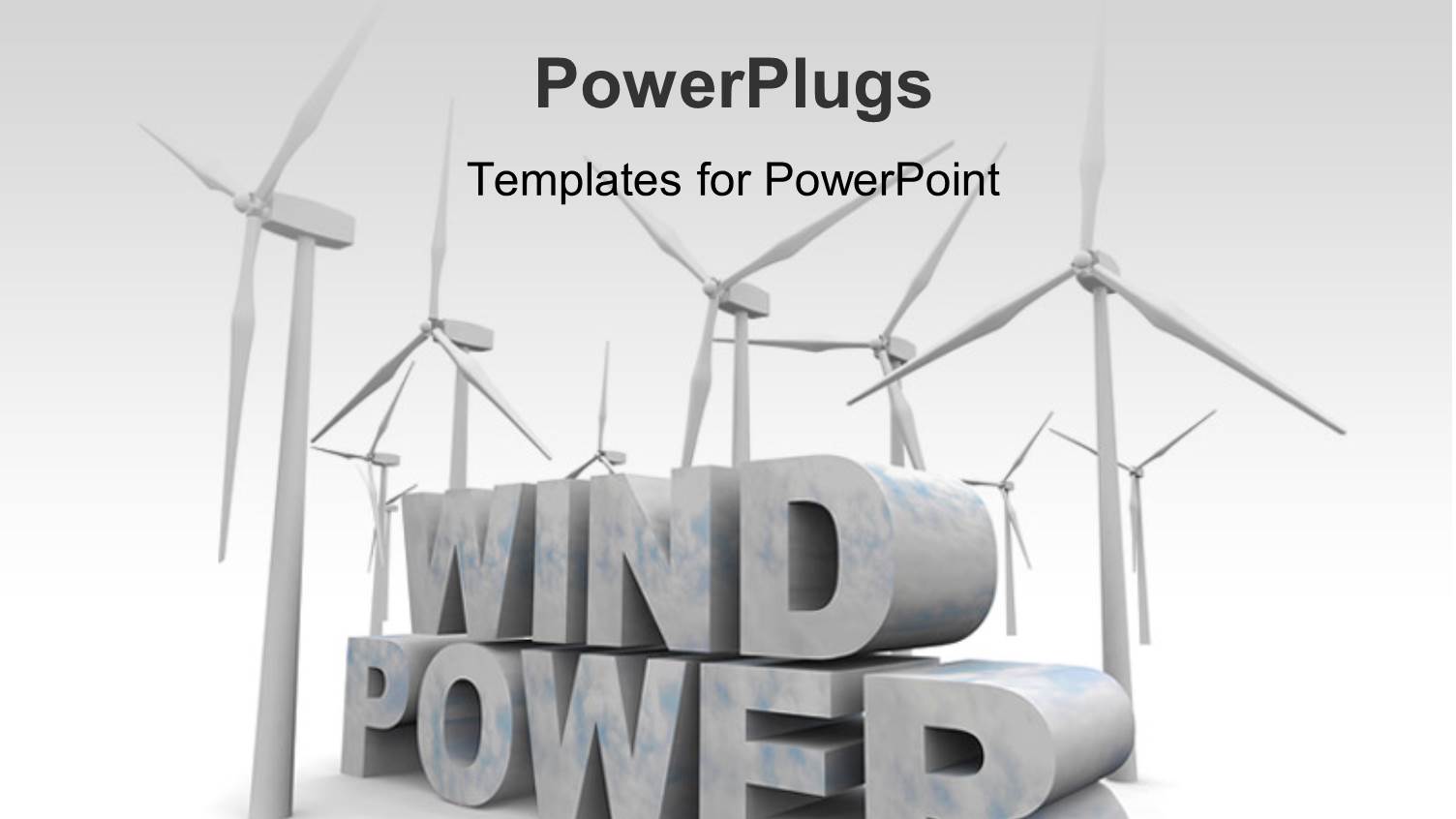 a Number of Windmills and the Words Windpower